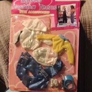 Trendy Doll Fashion Set - Yellow, Blue, White